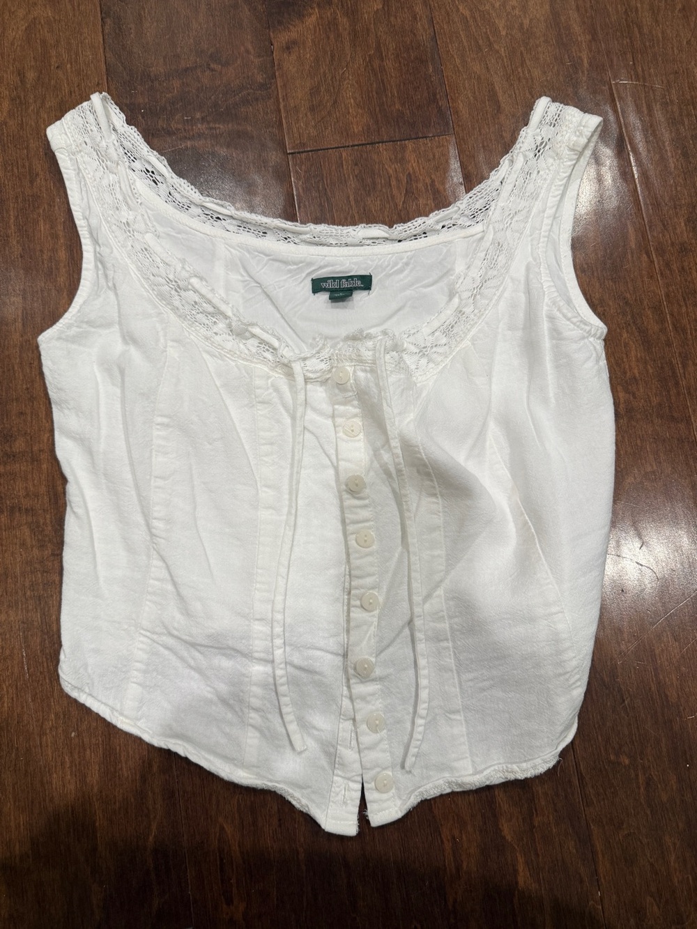 Wild Fable  Lace-Trim Button Front Camisole
